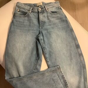 DL1961 Sz 25 Light Wash Wide Leg Denim Jeans Boyfriend Sustainable Relaxed Chic